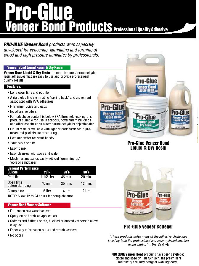 Pro Glue - Veneer Bond High Performance PVA Adhesive, Gal, Capped